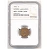 Image 1 : 1866 1C INDIAN CENT OBVERSE LAMINATION NGC MINT ERROR G4 BN ML1