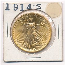 1914-S MS 66+ OR POSSIBLY HIGHER $20.00 GOLD SAINT GAUDENS