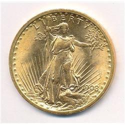 1908 MS 65 OR POSSIBLY HIGHER $20.00 GOLD SAINT GAUDENS
