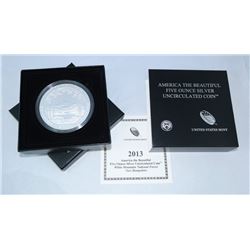 2013-P AMERICA THE BEAUTIFUL 5 OZ SILVER UNCIRCULATED COIN WHITE MOUNTAIN NATIONAL FOREST, NH OGP