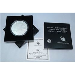 2013-P AMERICA THE BEAUTIFUL 5 OZ SILVER UNCIRCULATED COIN FORT MCHENRY NAT'L MONUMENT, MD OGP