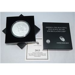 2013-P AMERICA THE BEAUTIFUL 5 OZ SILVER UNCIRCULATED COIN MOUNT RUSHMORE NAT'L MEMORIAL, SD OGP
