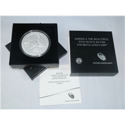 2014-P AMERICA THE BEAUTIFUL 5 OZ SILVER UNCIRCULATED COIN EVERGLADES NATIONAL PARK, FL OGP