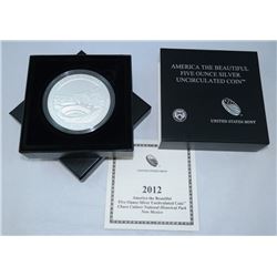 2012-P AMERICA THE BEAUTIFUL 5 OZ SILVER UNCIRCULATED COIN CHACO CULTURE NATL HISTORIC PARK, NM OGP