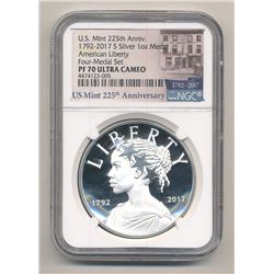 2017-S AMERICAN LIBERTY PROOF SILVER 1 OZ MEDAL NGC PF 70 ULTRA CAMEO US MINT 225TH ANNIVERSARY