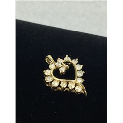 14k Solid Gold 2 Carat Diamond Heart Pendant