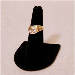 18k Yellow Gold Diamond dual wedding band