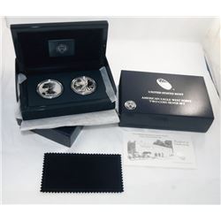 2013-W AMERICAN SILVER EAGLE 2-COIN SILVER SET US MINT WITH BOX & COA ENHANCED UNCIR & REVERSE PROOF