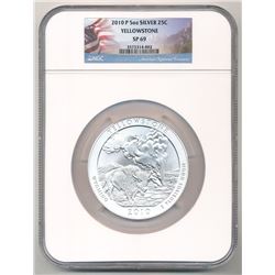 2010-P 5 OZ AMERICA THE BEAUTIFUL YELLOWSTONE SILVER COIN NGC SP 69 AMERICA'S NATIONAL TREASURES