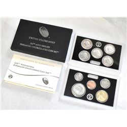 2017 US MINT 225TH ANNIVERSARY ENHANCED UNCIRCULATED COIN SET WITH BOX & COA