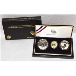 2015 UNITED STATES MARSHALS SERVICE 225TH ANNIVERSARY COMMEMORATIVE 3-COIN SET (NO COA)