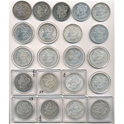 LOT OF (21) MIXED YEAR AND MINT MARK MORGAN SILVER DOLLARS! WINNER TAKES ALL!!
