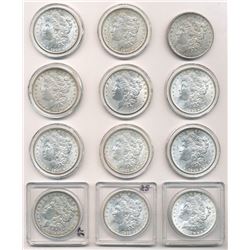 LOT OF (12) MIXED YEAR AND MINT MARK MORGAN SILVER DOLLARS! WINNER TAKES ALL!!