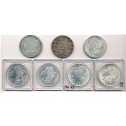 LOT OF (7) US SILVER DOLLARS MORGAN & PEACE DOLLARS WINNER TAKES ALL!
