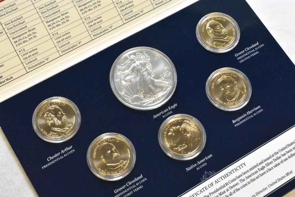 2014 Annual Uncirculated Dollar Set With American Silver Eagle