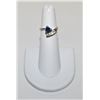 Image 1 : 14K WHITE GOLD RING SIZE 4.75 WITH TRIANGULAR SAPPHIRE AND (4) DIAMONDS