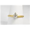 Image 1 : 14K YELLOW GOLD LADY'S RING WITH TEAR DROP SHAPED DIAMOND SIZE 8.5