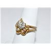 Image 1 : BEAUTIFUL 14K YELLOW GOLD LADY'S DIAMOND WEDDING RING SET SIZE 6.25