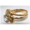 Image 4 : BEAUTIFUL 14K YELLOW GOLD LADY'S DIAMOND WEDDING RING SET SIZE 6.25