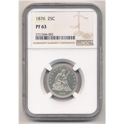 1876 25C Seated Liberty Quarter NGC PF63