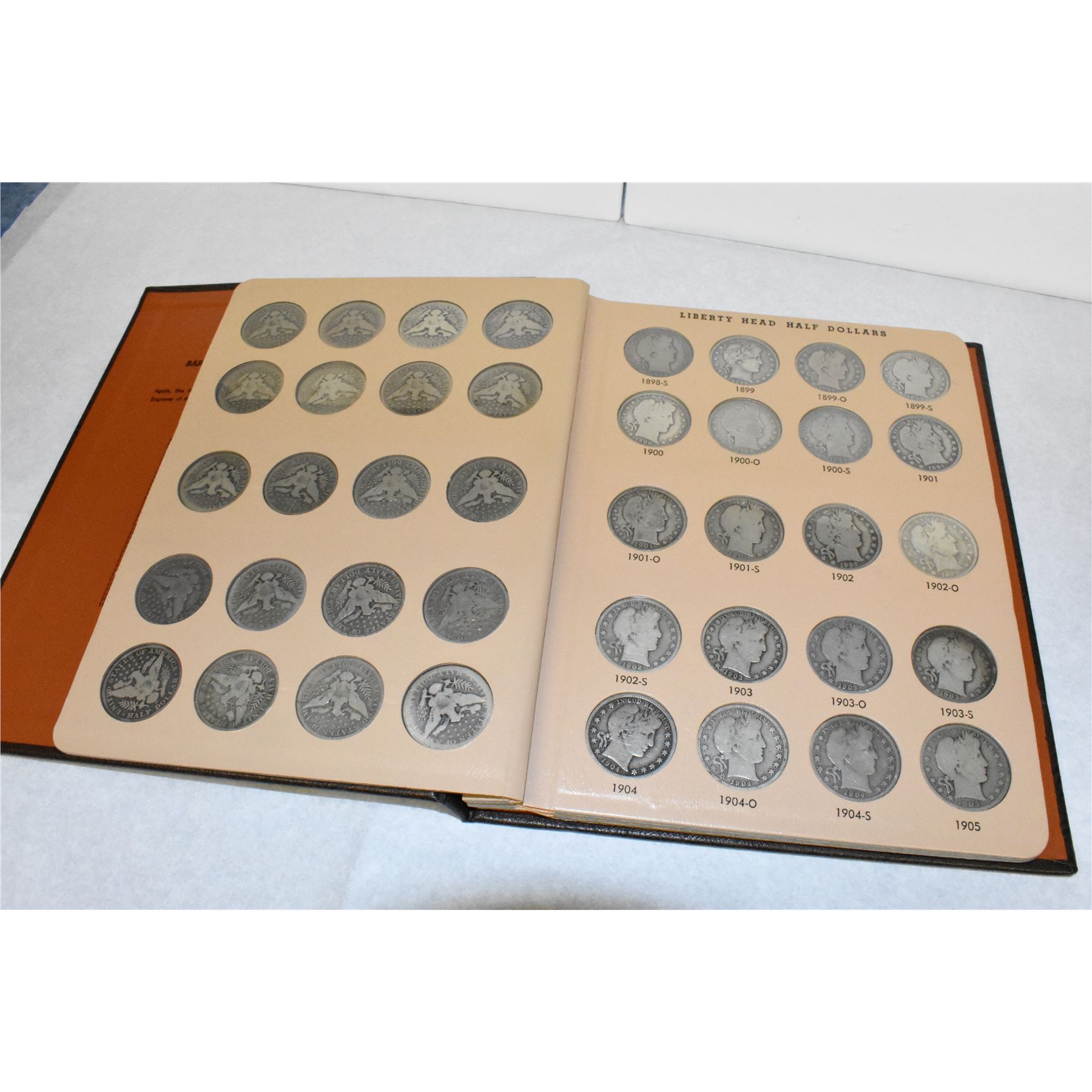 ONE COMPLETE SET OF BARBER HALF DOLLARS 18921916 (73 COINS)