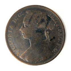 1890 British Penny VF Condition