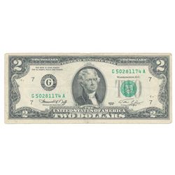 1976 Two (2) Dollar Federal Reserve Note G50281174A