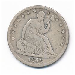 1866-S Seated Liberty Half Dollar (VG+)