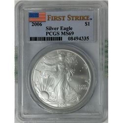 2006 $1 Silver Eagle PCGS MS69 First Strike