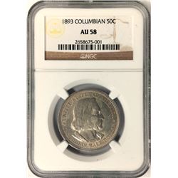 1893 Columbian 50C AU 58 NGC