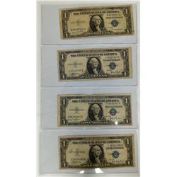 1935 (4) $1 Silver Certificate Circulated (Series A, C, D, G)