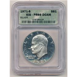 1971-S ICG PR69 DCAM Eisenhower Dollar Proof