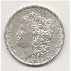 1892-P Morgan Silver Dollar Strong Original AU Lusters