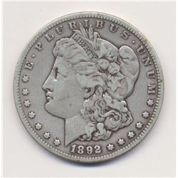 1892-CC Carson City Very Fine Quality Morgan Silver Dollar, from original collection