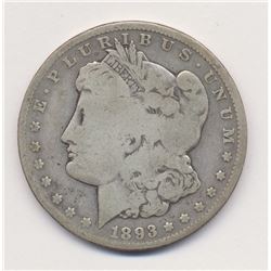 1893-CC Carson City Morgan Silver Dollar Very Good Quality