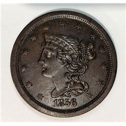 1856 Braided Hair Half Cent Uncirculated Condition