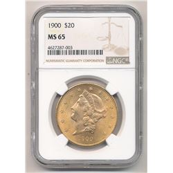 1900 NGC $20 Gold Liberty MS65 *BETTER GRADE*