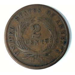 1864 Two Cent Peice Large Motto