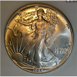 1986 American Silver Eagle (Brilliant Uncirculated) First Year of Issue, Excellent Date
