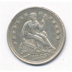 Liberty Seated Half Dime 1855 with Arrows Superb AU