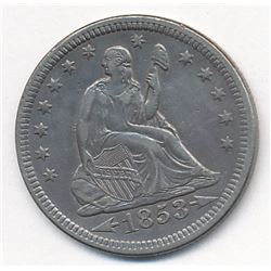 1853 with Arrows & Rays Liberty Seated Quarter Magnificent AU58++ Super Slider