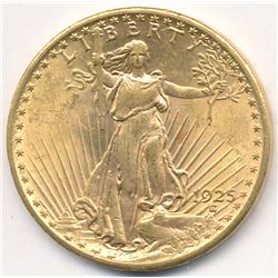 Raw 1925 MS63 Quality $20 Double Eagle Saint Gaudens