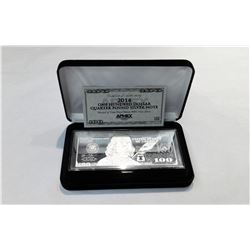 2014 SERIES $100 BENJAMIN FRANKLIN 4 OZ SILVER BAR WITH BOX AND CERTIFICATE OF AUTHENTICITY