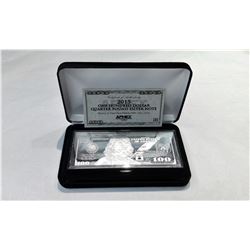 2015 SERIES $100 BENJAMIN FRANKLIN 4 OZ SILVER BAR WITH BOX AND CERTIFICATE OF AUTHENTICITY