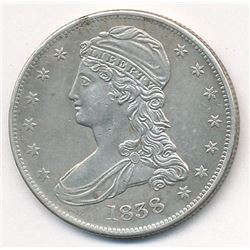 1838 Reeded Edge Half Dollar Capped Bust AU58 Super Slider