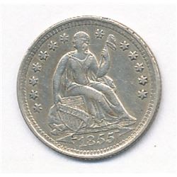 Liberty Seated Half Dime 1855 with Arrows Superb AU