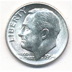 STUNNING 1954-S ROOSEVELT UNCIRCULATED SILVER DIME