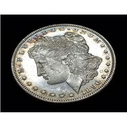 1896-P MS64 DMPL BULLSEYE TONING MORGAN SILVER DOLLAR