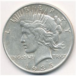 1935-S SAN FRANCISCO PEACE SILVER DOLLAR AU+ ALMOST UNCIRCULATED CONDITION
