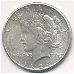 1924-S SAN FRANCISCO PEACE SILVER DOLLAR 63 GRADE QUALITY